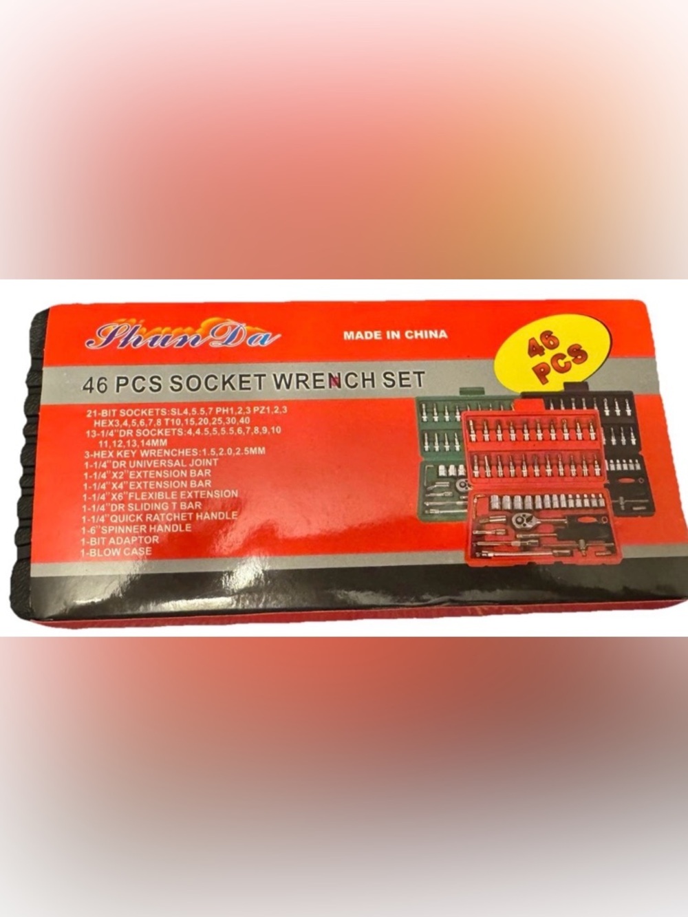 46pc Socket Wrench Set Ratchet Tool Kit SAE Metric w/ Case NEW